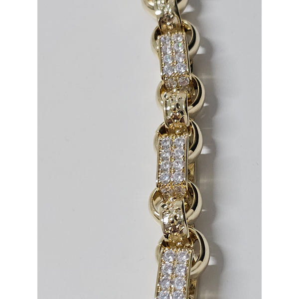 13mm CZ Gypsy Style Belcher Bracelet