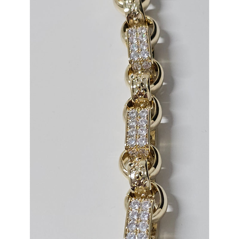 13mm CZ Gypsy Style Belcher Bracelet