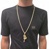 Praying Hands With Rosery Beads pendant