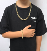 8mm Diamond Cut Belcher Kids Set