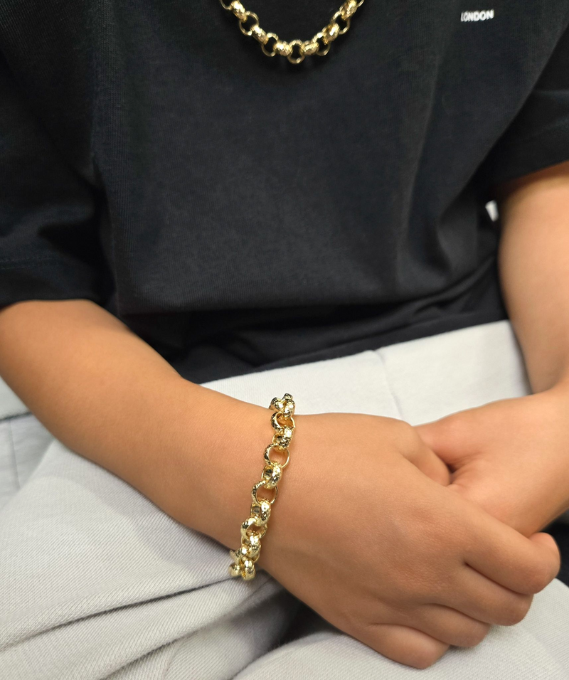 8mm Diamond Cut Belcher Kids Set