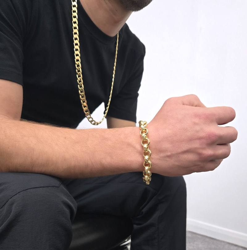 12mm Diamond Cut Belcher Bracelet