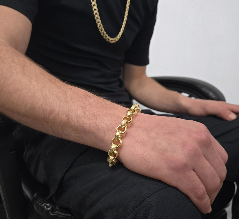 12mm Diamond Cut Belcher Bracelet