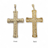 Large Patterned Cross pendant on Belcher Chain