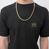 8mm Diamond Cut Belcher Chain, Gold Patterned Belcher Chain