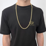 8mm Diamond Cut Belcher Chain, Gold Patterned Belcher Chain