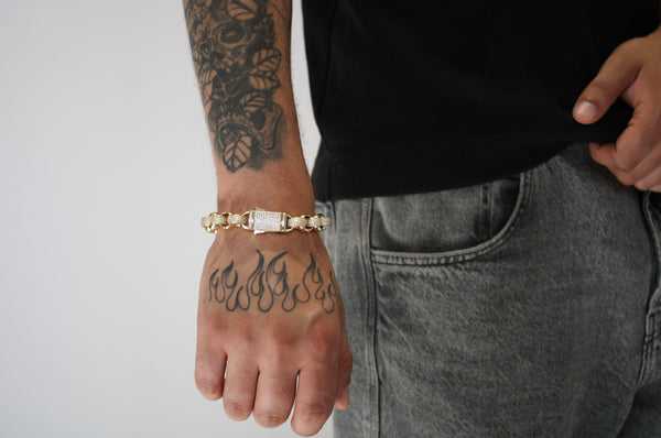 12mm Full CZ Alternate Belcher Bracelet