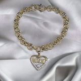 Gold Mum Bracelet With Diamante Clasp