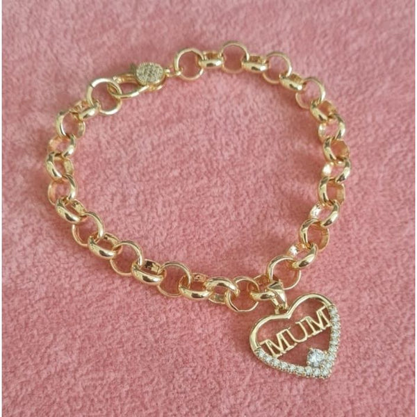 Gold Mum Bracelet With Diamante Clasp