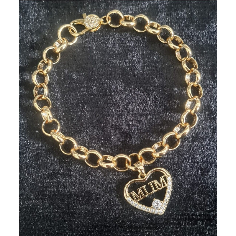 Gold Mum Bracelet With Diamante Clasp