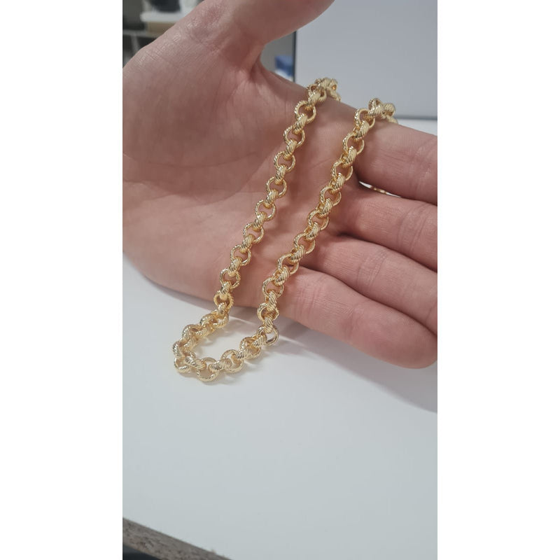 8mm Lined Belcher Bracelet And Chain Set