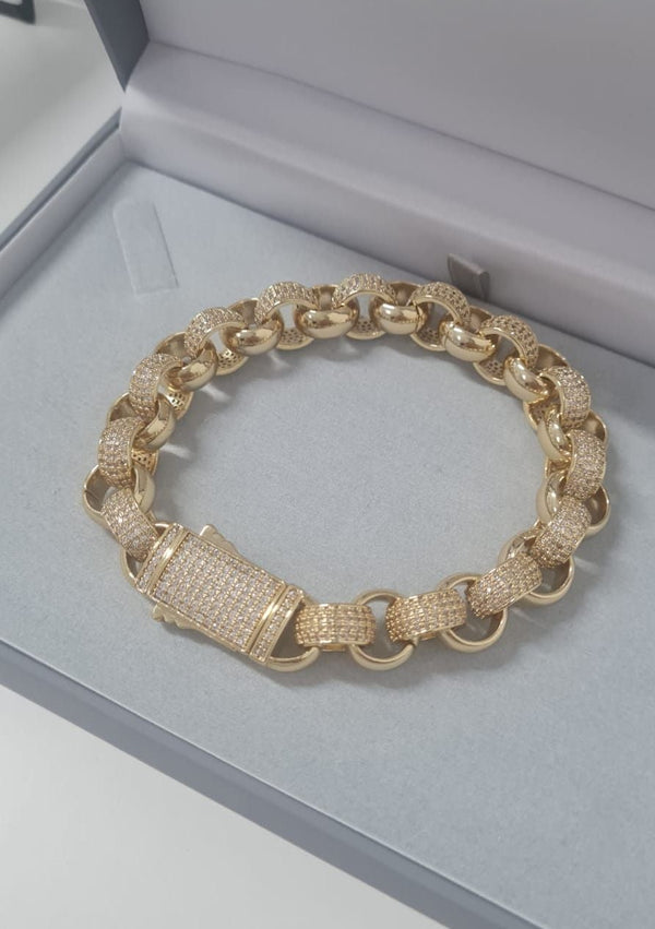 12mm Full CZ Alternate Belcher Bracelet