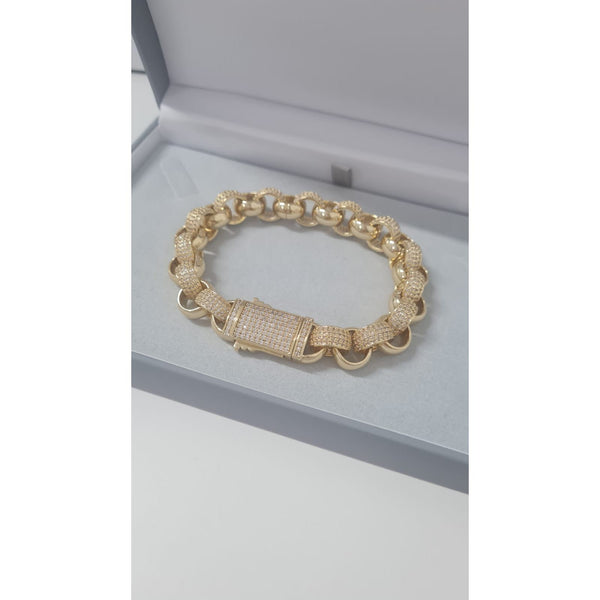 12mm Full CZ Alternate Belcher Bracelet