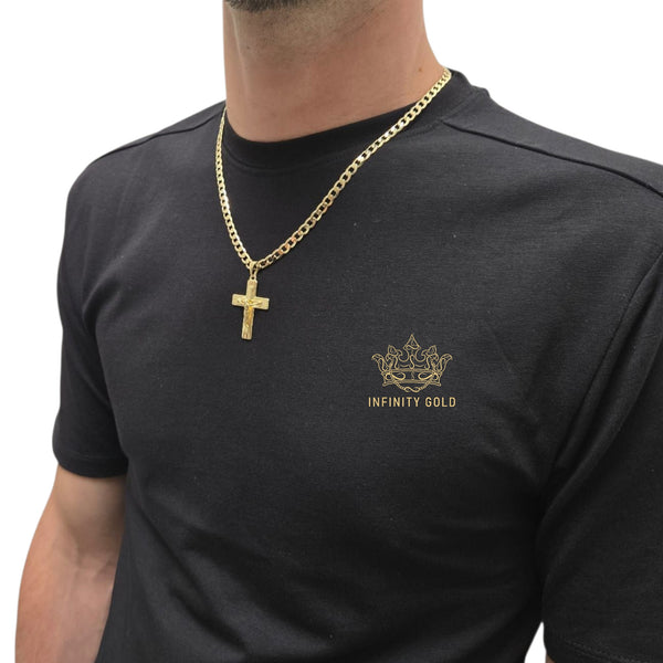 Crucifix pendant on 5mm Curb