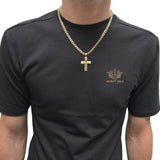 Crucifix pendant on 5mm Curb