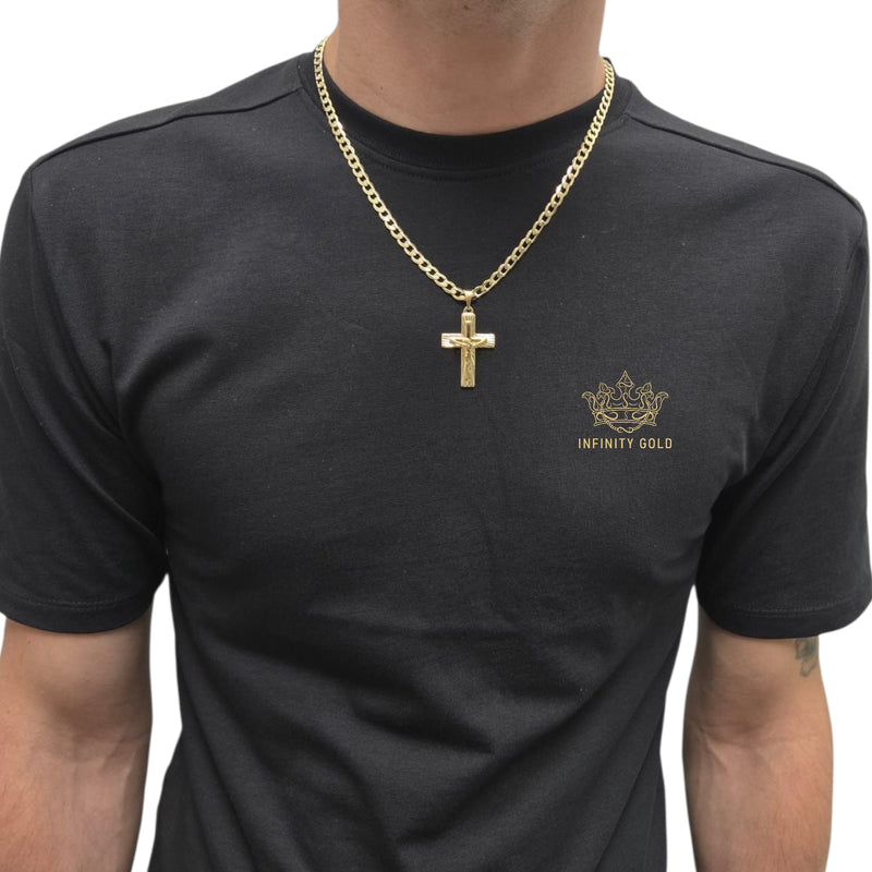 Crucifix pendant on 5mm Curb