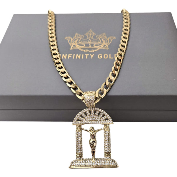 Jesus Piece pendant 6mm Curb
