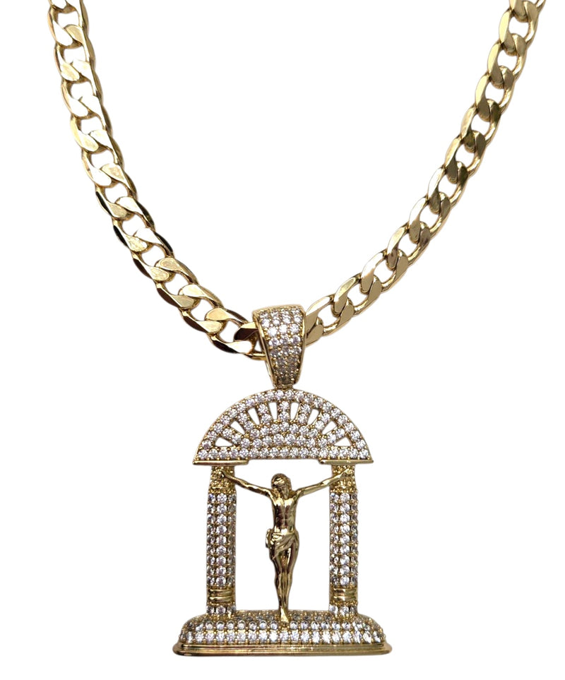 Jesus Piece pendant 6mm Curb
