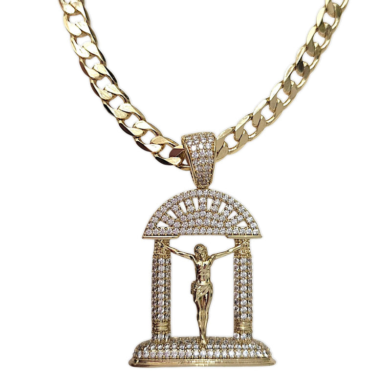 Jesus Piece pendant 6mm Curb