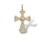 CZ set Stone Cross on Curb