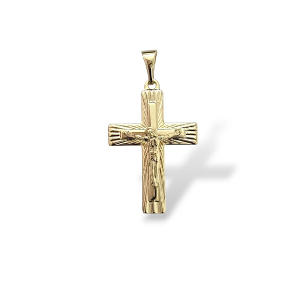 Crucifix pendant on 5mm Curb
