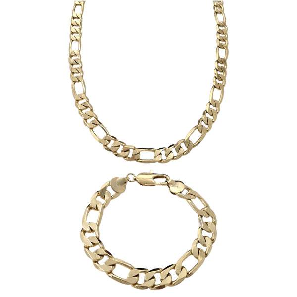 10mm Figaro Chain and 12mm Figaro Bracelet