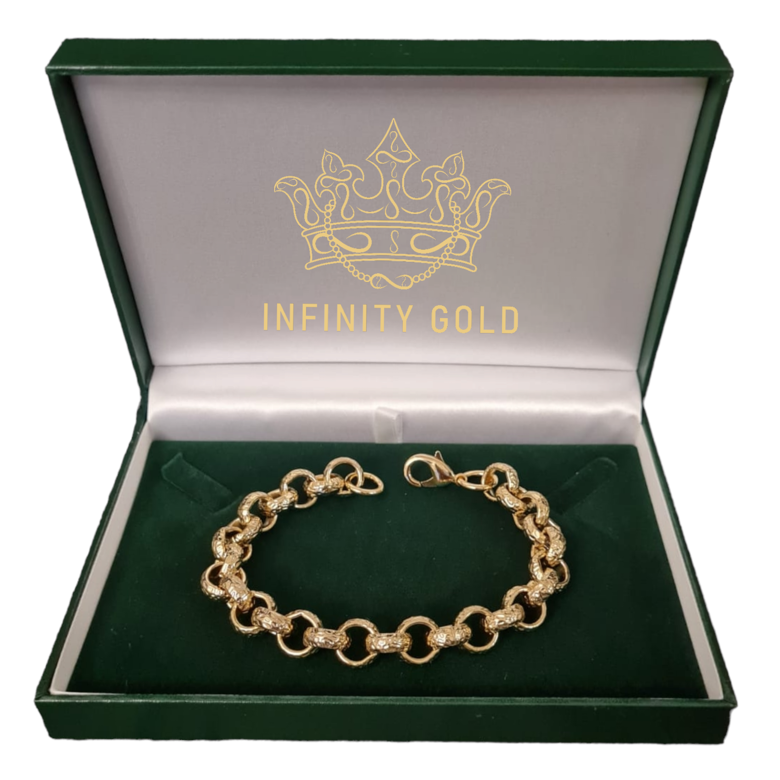 Buy 9ct Gold on Silver Men's HEXAGON Huge Belcher Bracelet 9.5 INCH HEAVY  Online in India - Etsy