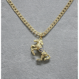 50mm Blue CZ Horse Pendant