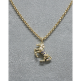 50mm Blue CZ Horse Pendant