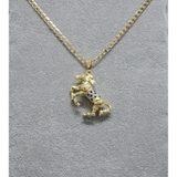 50mm Blue CZ Horse Pendant