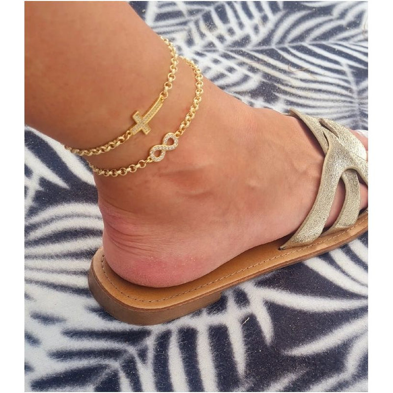 Cross Charm Anklet