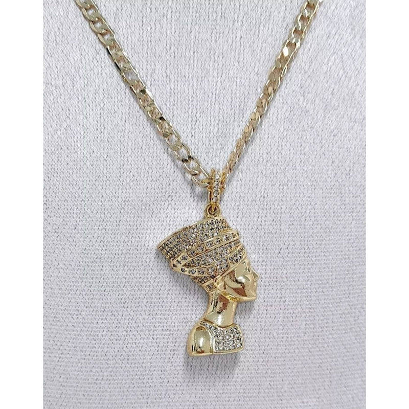 40mm CZ Nefertiti Head Pendant