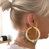 Large 70m Chunky Twist Hoop Earrings With Sparkly Balls