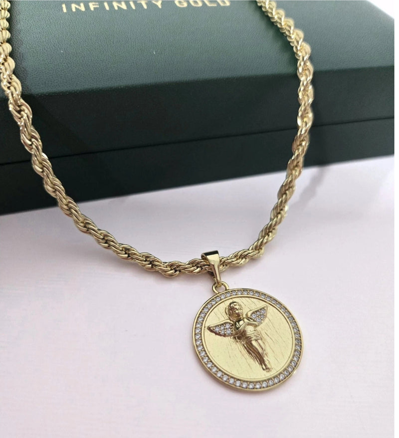 Angel Medallion On 5mm Rope