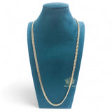 4mm Classic Cuban Curb Chain, Thin Gold 3D Cuban Chain