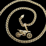 Motor Bike Pendant on 8mm Smooth Double Belcher Chino Link
