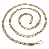 4mm Classic Cuban Curb Chain, Thin Gold 3D Cuban Chain