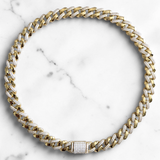 12mm CZ Iced Cuban Curb Set, Gold Chops Set, Miami Cuban Chain and Bracelet Set