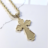 Medium Crucifix Cross Pendant on 4mm Rope Chain 24" Length