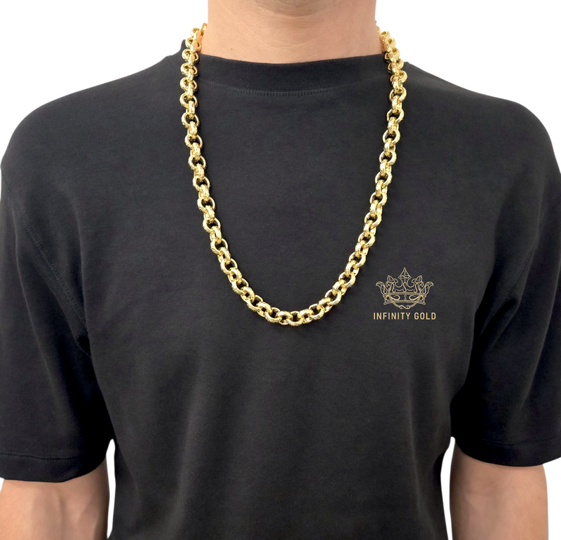 12mm Diamond Cut Belcher Bracelet And Chain Set