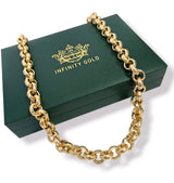 12mm Diamond Cut Belcher Chain, Chunky Gold Belcher Chain