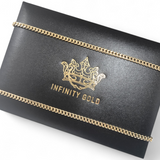 4mm Classic Cuban Curb Chain, Thin Gold 3D Cuban Chain