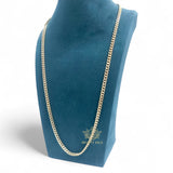 4mm Classic Cuban Curb Chain, Thin Gold 3D Cuban Chain