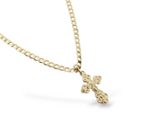 Crucifix Cross Pendant on 4mm Curb 18" 20" Length Unisex Chain and Pendant