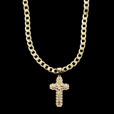 Small Crucifix Cross Pendant on 6mm Curb 20" Length Unisex Chain and Pendant