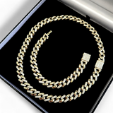 12mm CZ Iced Cuban Curb Set, Gold Chops Set, Miami Cuban Chain and Bracelet Set