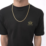 4mm Classic Cuban Curb Chain, Thin Gold 3D Cuban Chain