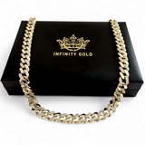 12mm CZ Iced Cuban Curb Set, Gold Chops Set, Miami Cuban Chain and Bracelet Set