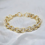 12mm Thin CZ Alternate Belcher Bracelet