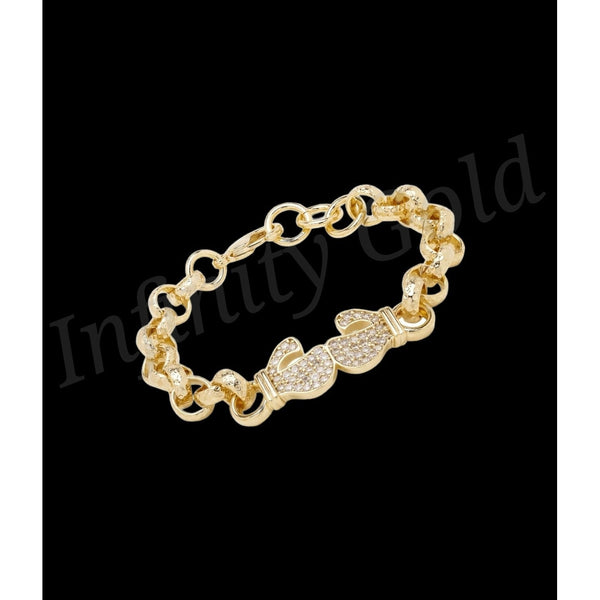 8mm Diamond Cut Boxing Gloves Bracelet